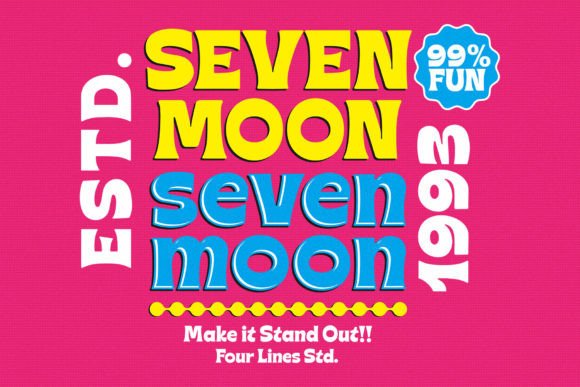 Seven Moon: A Retro Display Font That Makes Handmade Products Shine